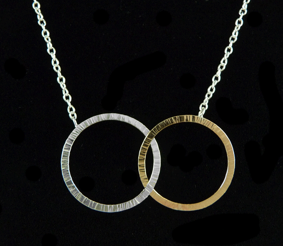 Mark Steel - Two Circles Gold Filled and Sterling Silver Necklace